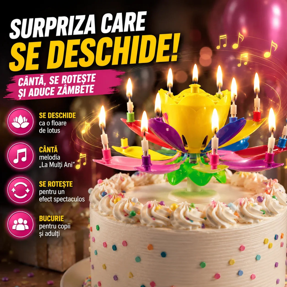 Lumânare Muzicală MagicBloom™